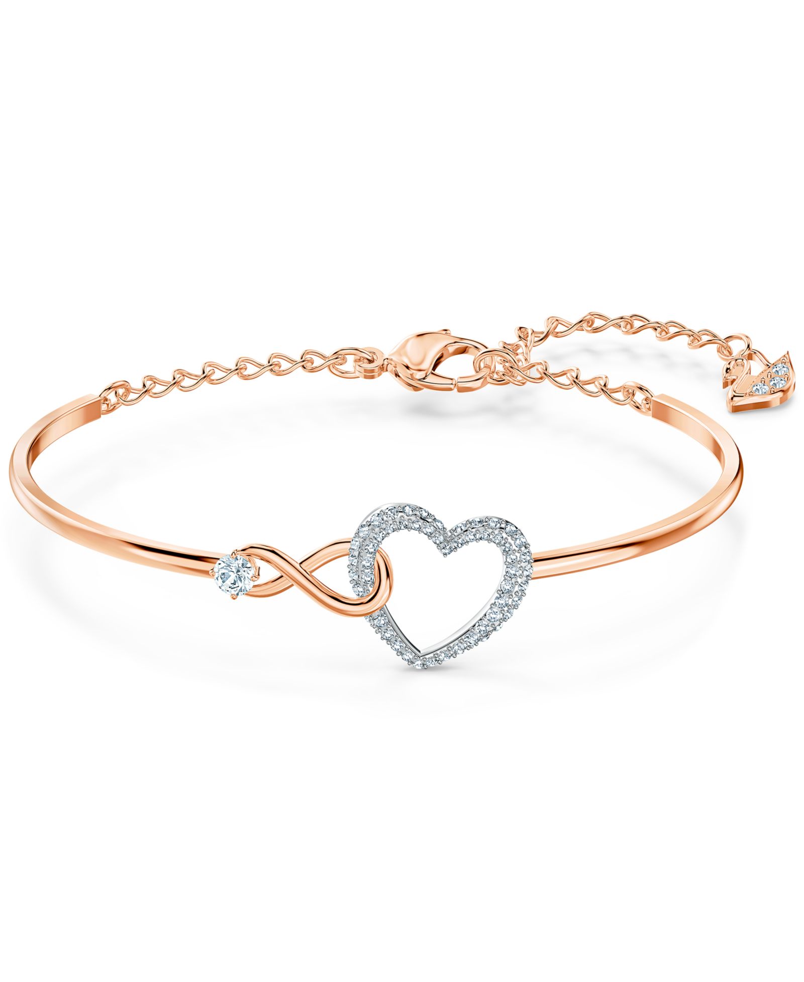 Браслет Swarovski Two-Tone Crystal Heart & Infinity Symbol Bangle