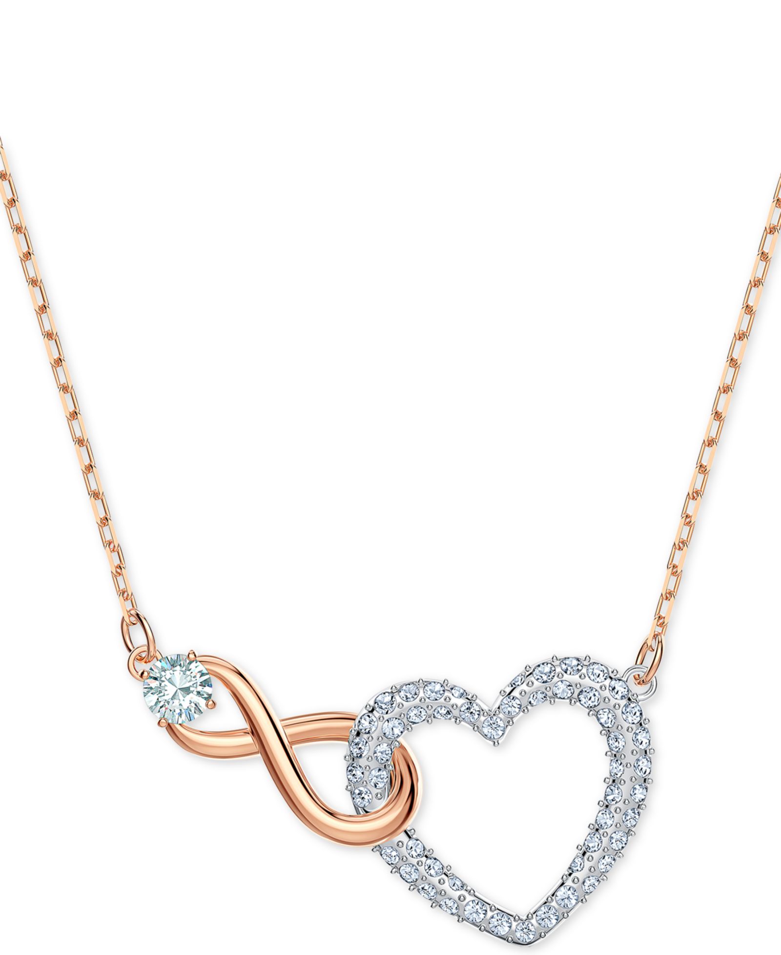 Подвеска Swarovski Two-Tone Crystal Heart & Infinity Symbol