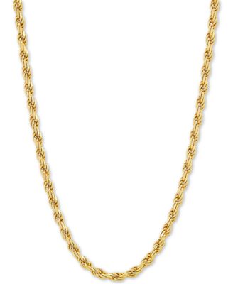 Rope Link 20" Chain Necklace in 18k Gold-Plated Sterling Silver