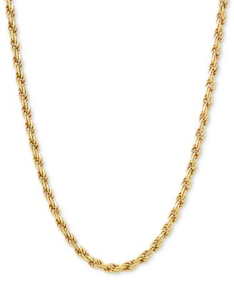 Rope Link 22" Chain Necklace in 18k Gold-Plated Sterling Silver