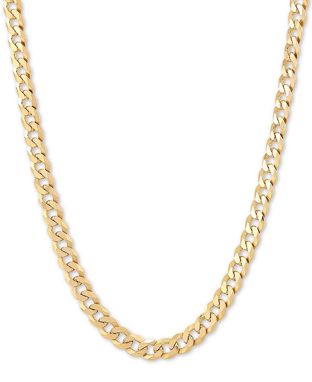 Flat Curb Link 18" Цепочка-ожерелье из 18k Gold-Plated Sterling Silver