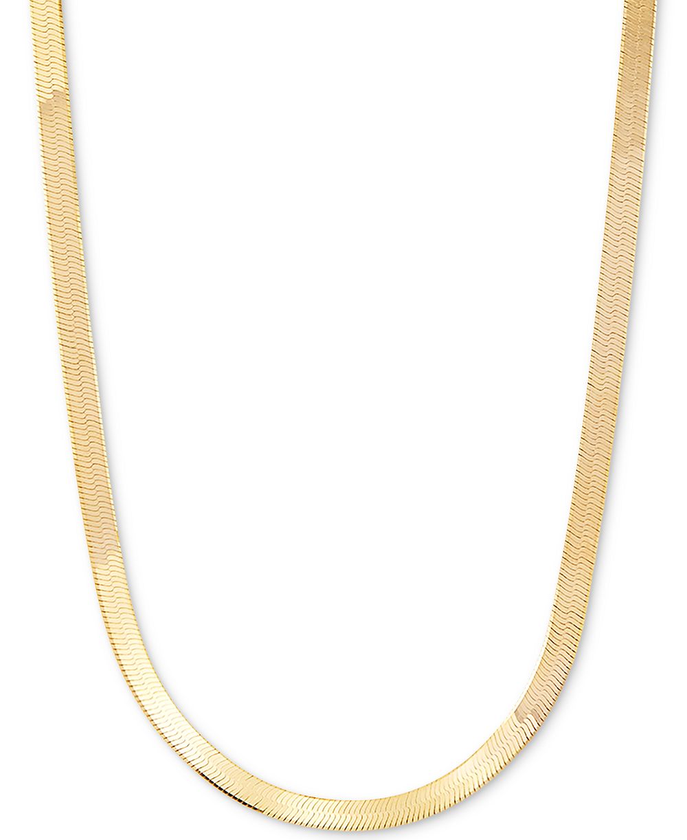 Ожерелье Herringbone 18" Chain Necklace (4.5mm) в 18k Gold-Plated Sterling Silver