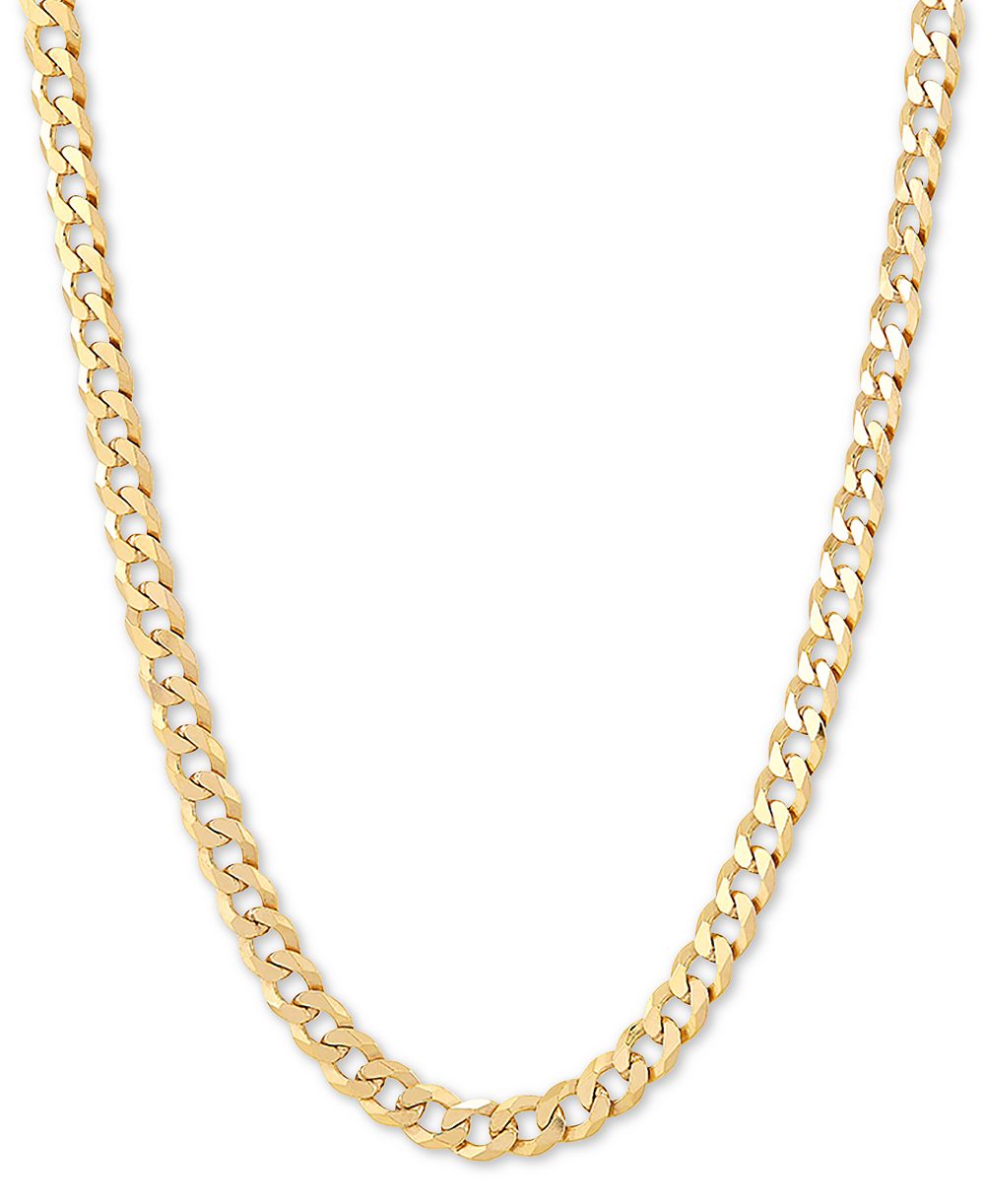 Цепочка Flat Curb Link 24" из стерлингового серебра с напылением 18k Gold