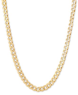Цепочка Flat Curb Link 24" из стерлингового серебра с напылением 18k Gold