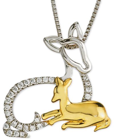 Подвеска Diamond Dear Mother & Child, серебро и 10k Gold