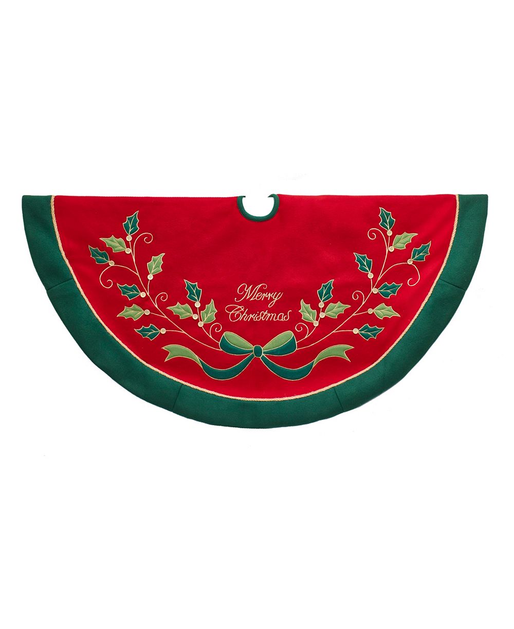 Kurt Adler 48-Inch Red and Green with Holly Tree Skirt