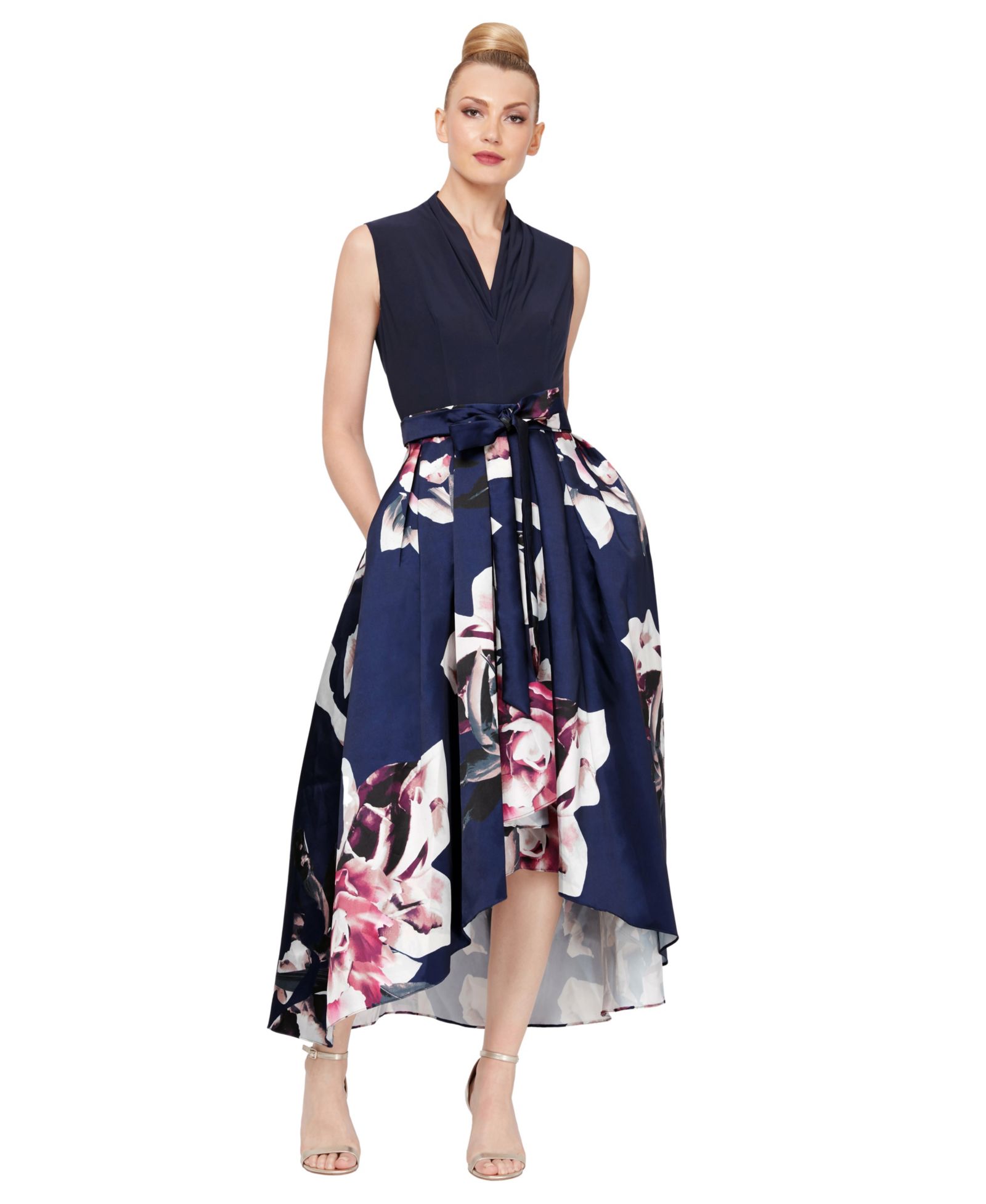 SL Fashions Женское праздничное платье с V-образным вырезом