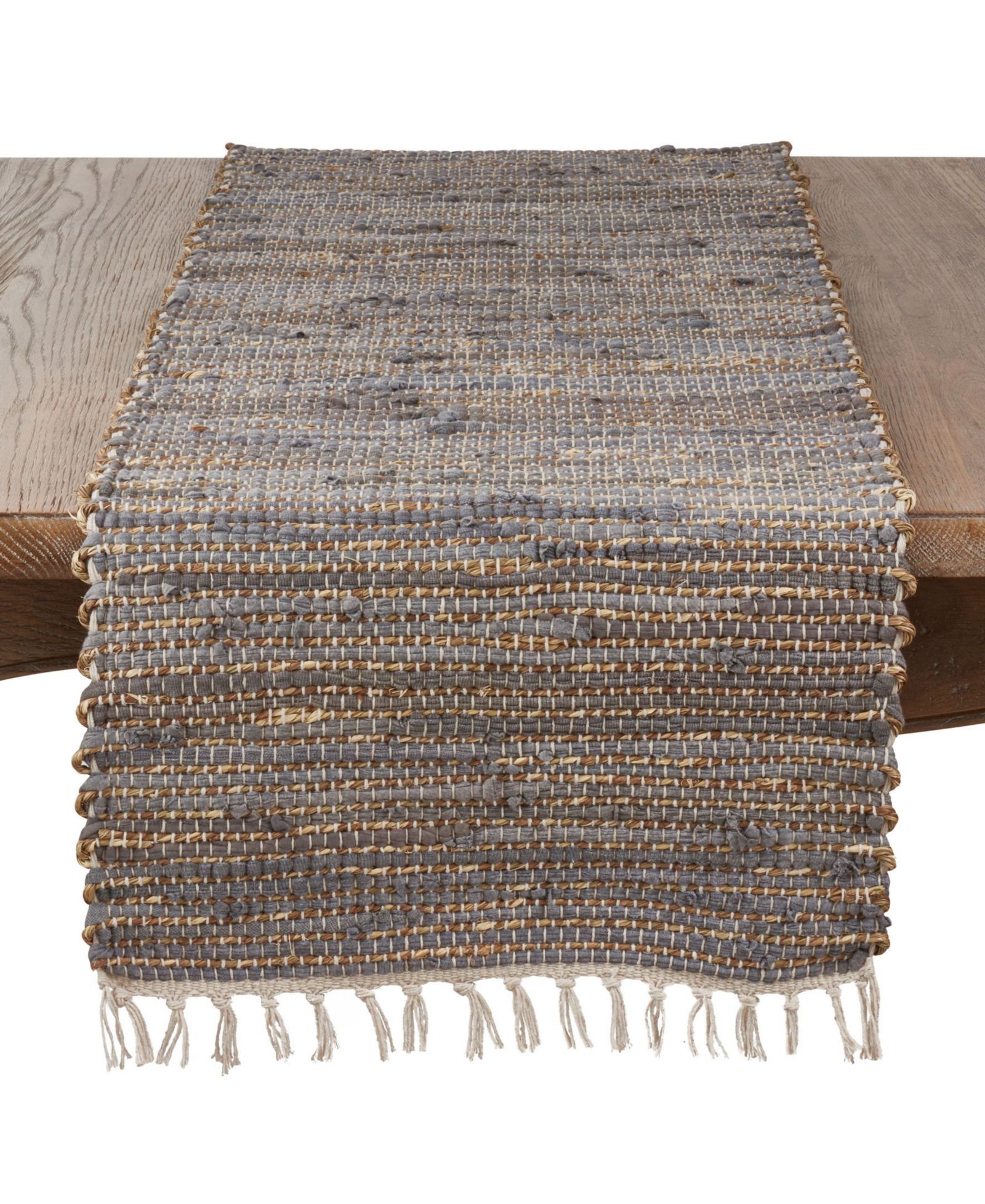 Saro Lifestyle Fringed Chindi Table Runner