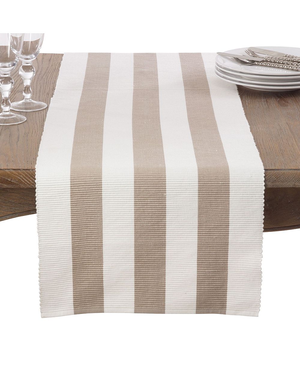Скатерть Saro Lifestyle Classic Stripe Design из рибаного хлопка с классическим узором