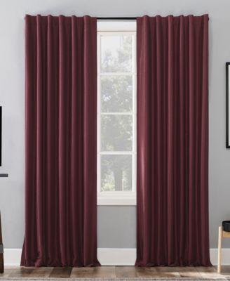 Sun Zero Evelina Faux Dupioni Silk Thermal Extreme 100% Blackout Back Tab Curtain Panel, 50" x 63