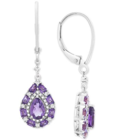 Серьги-подвески Garnet Teardrop, стерлинговое серебро
