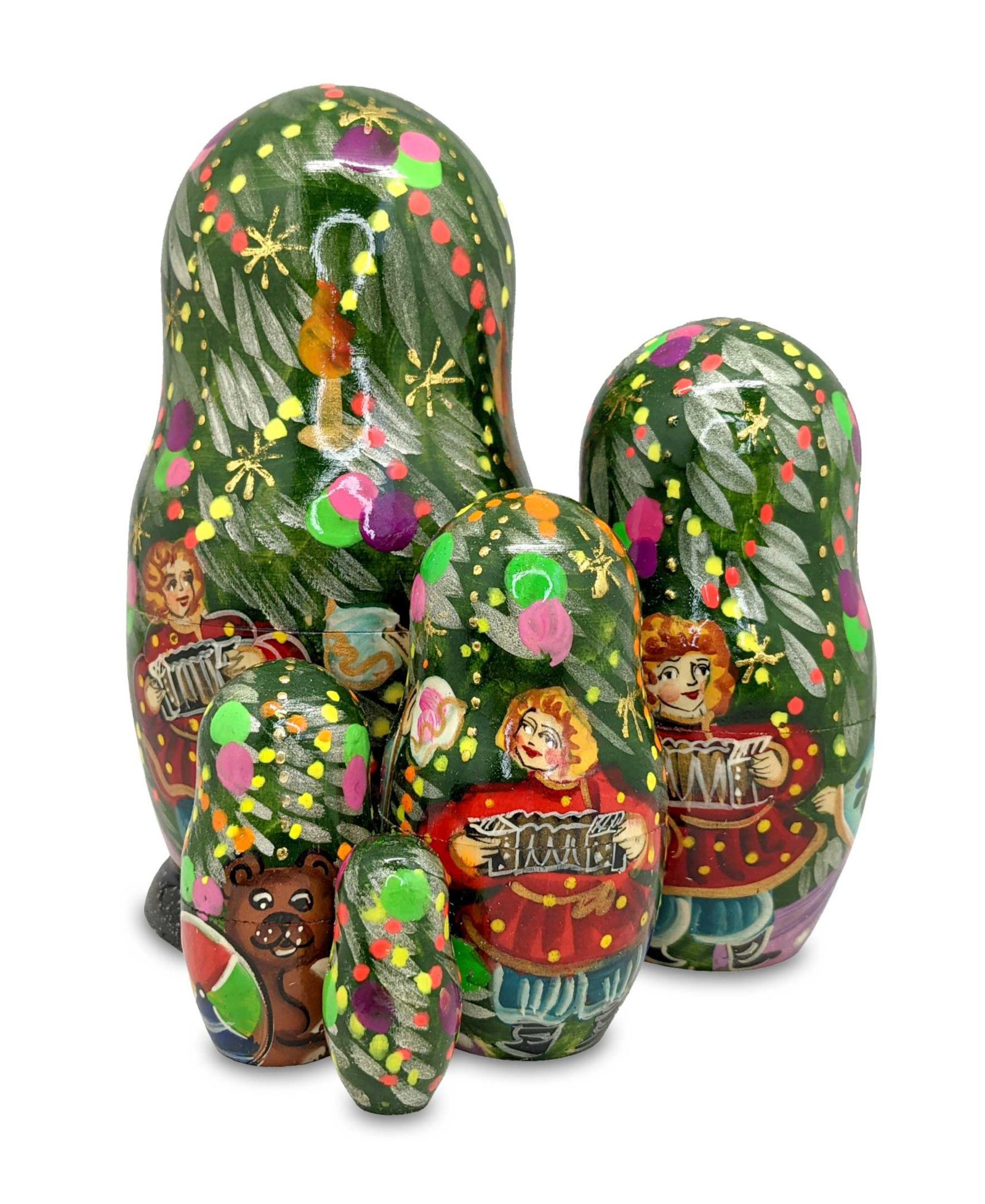 G.DeBrekht Набор из 5 матрешек G.DeBrekht Christmas Tree Santa Russian Matryoshka