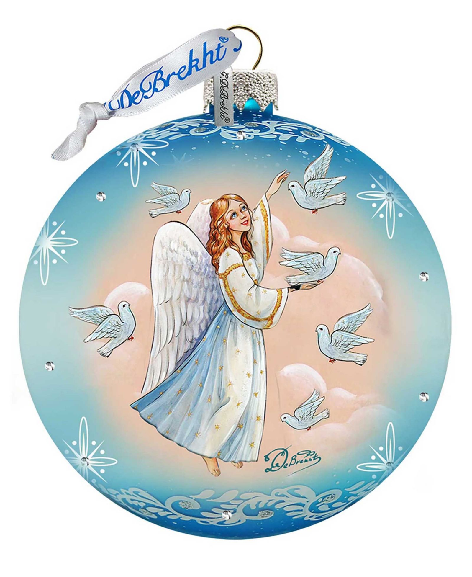 Стеклянное украшение G.DeBrekht Angel Doves Ball