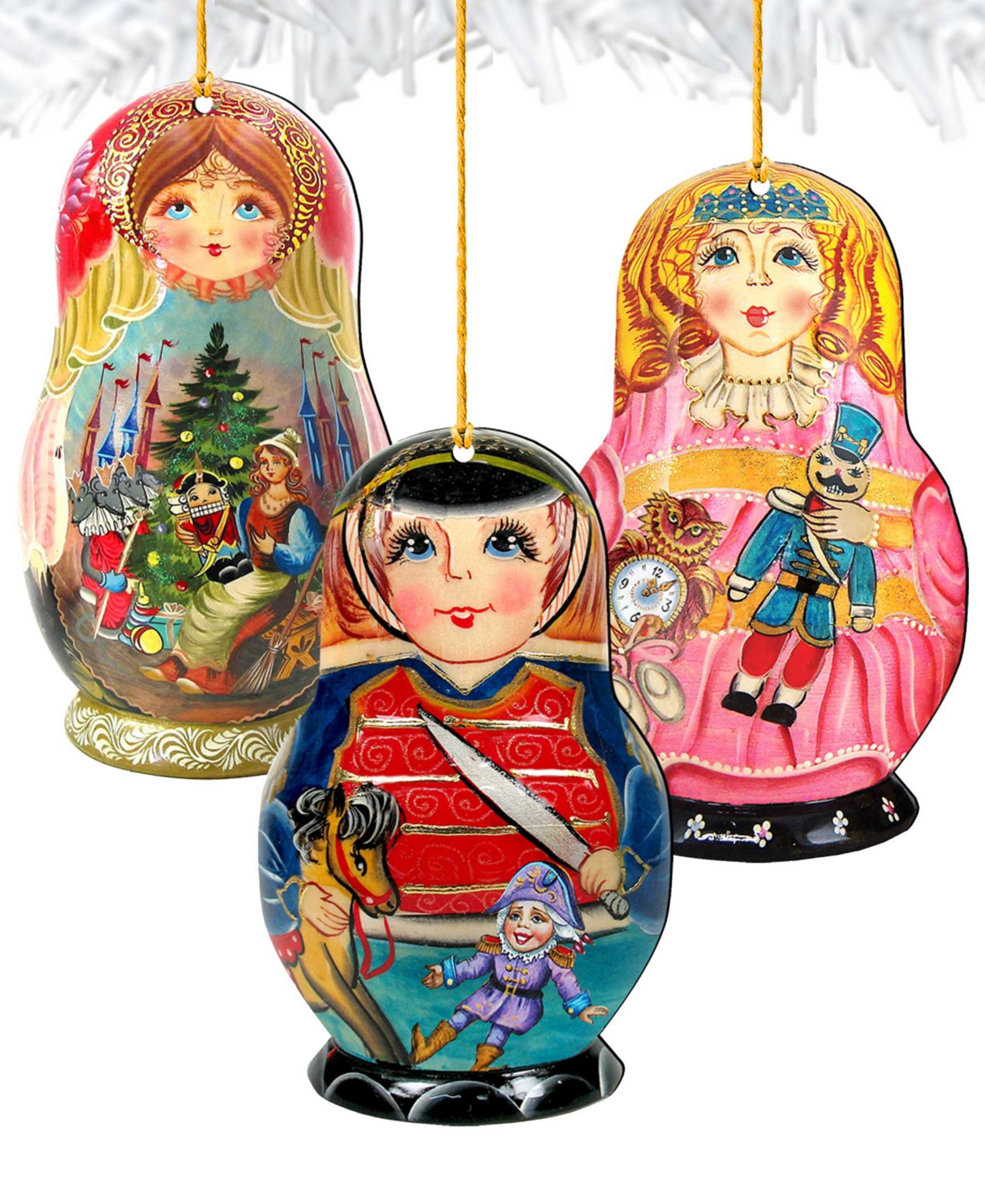 Деревянные украшения Designocracy Nutcracker Dolls, набор из 3 шт.