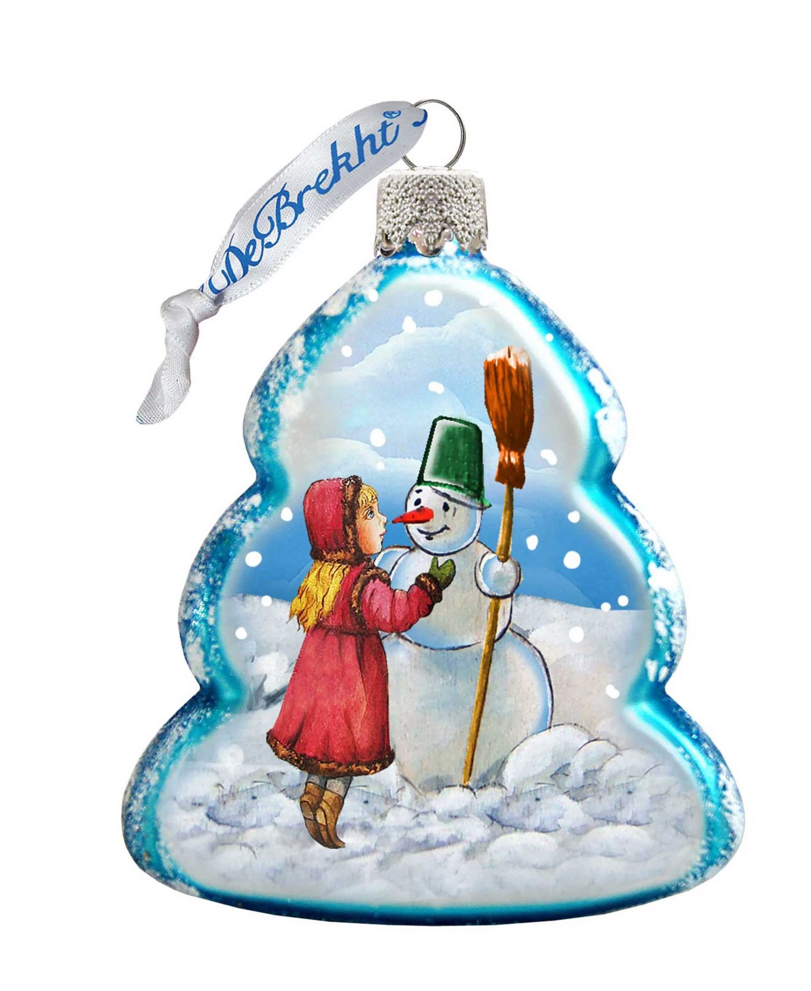 Стеклянное украшение G.DeBrekht Playing Snowman