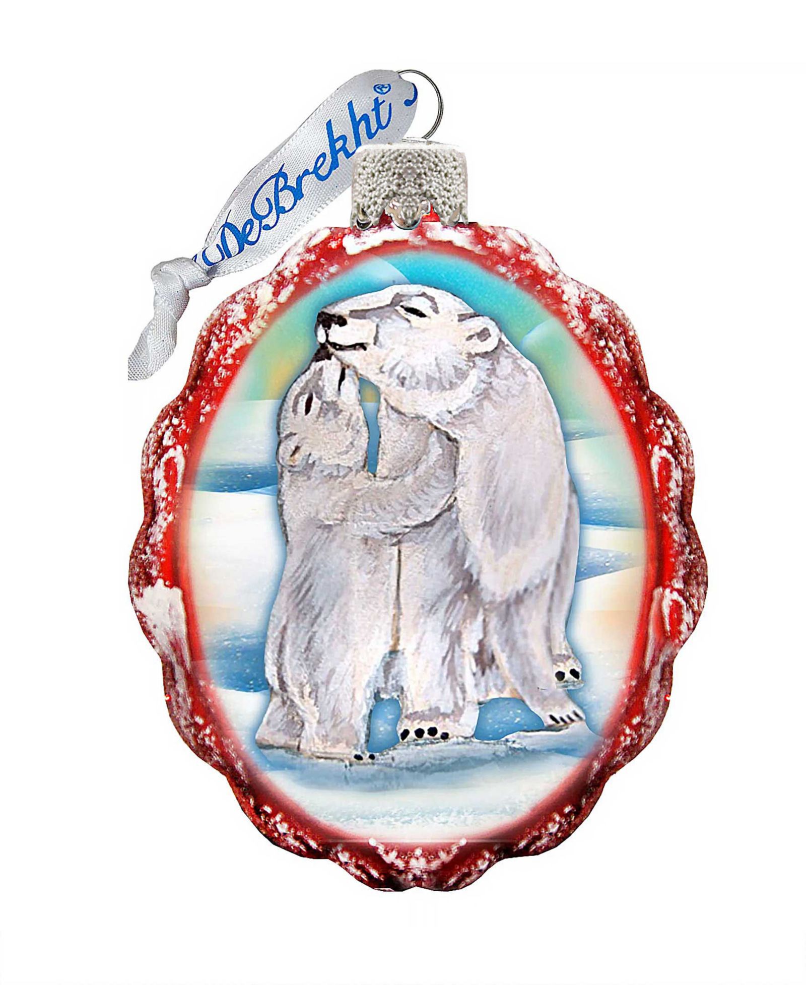 G.DeBrekht стеклянное украшение Santa Polar Bear Cubs