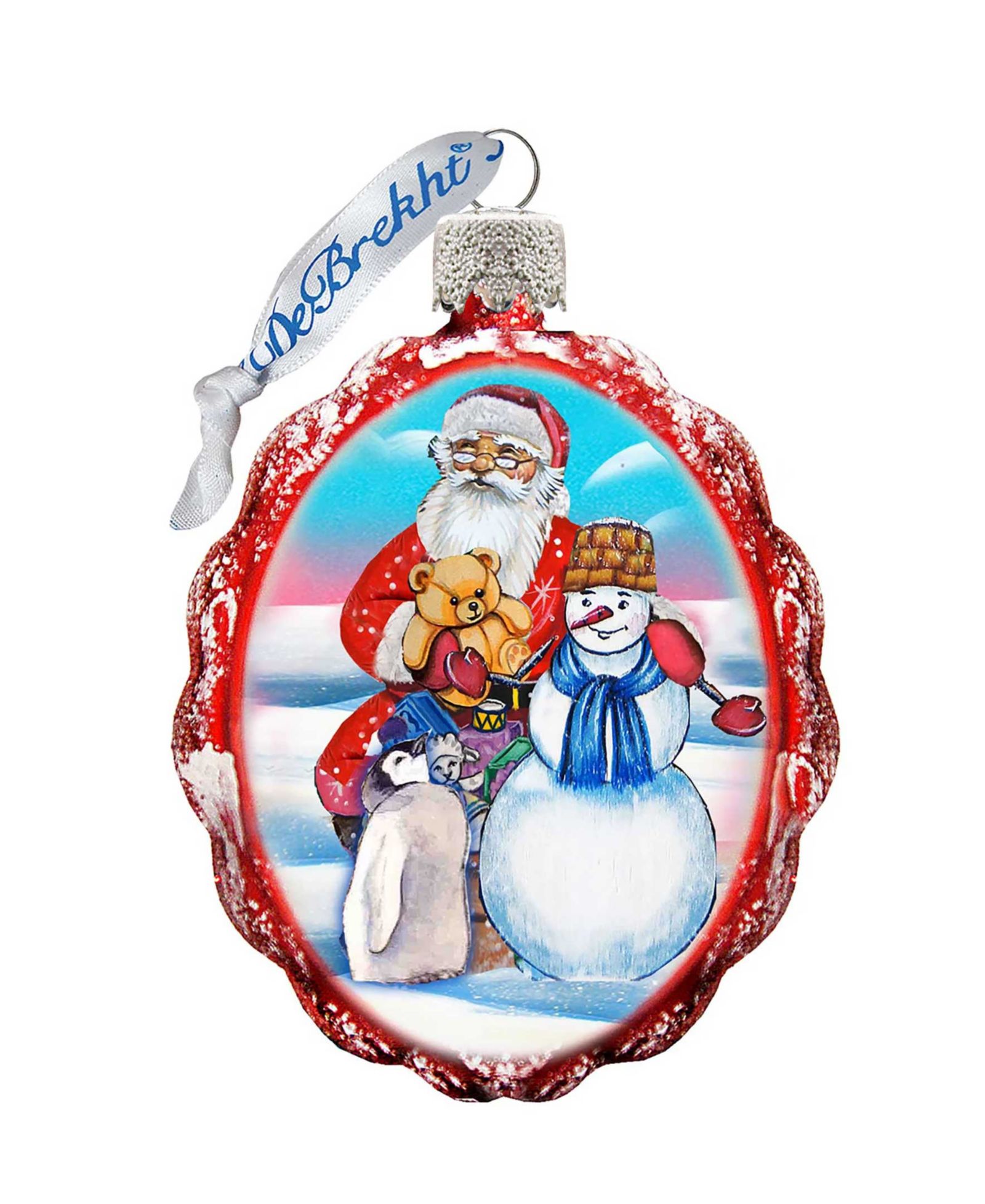 Стеклянное украшение G.DeBrekht Snowman Santa