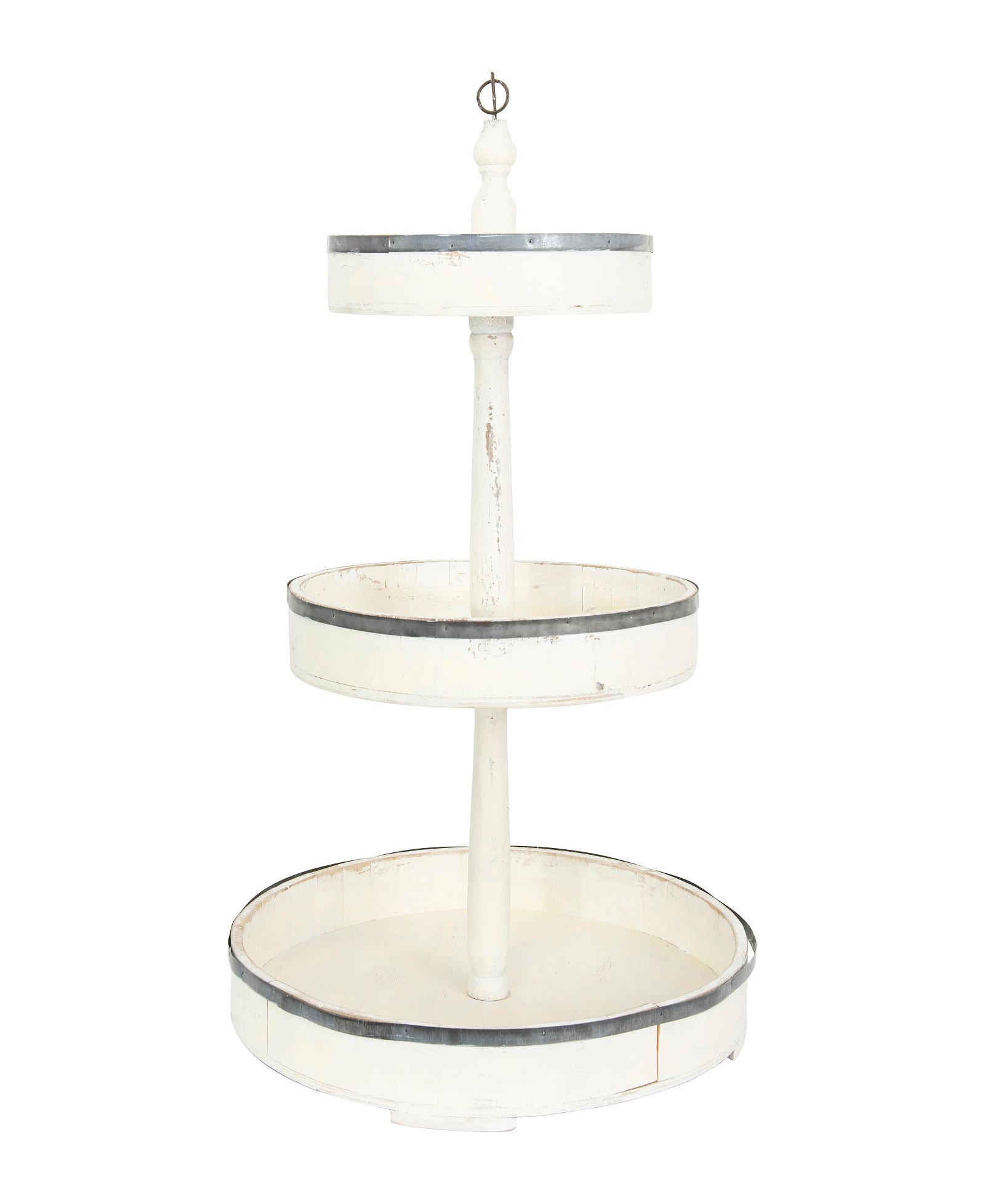 Storied Home Decorative Wood  Tin 3 Tier Tray
