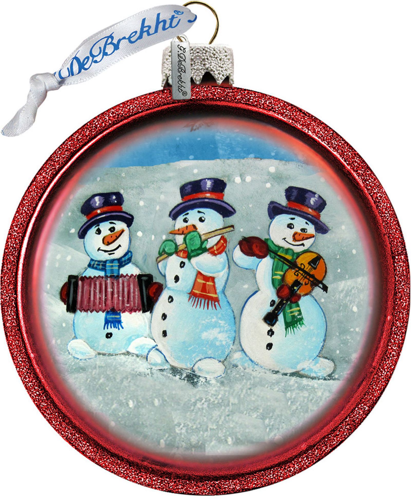 Стеклянное украшение G.DeBrekht Snowmen C Ball
