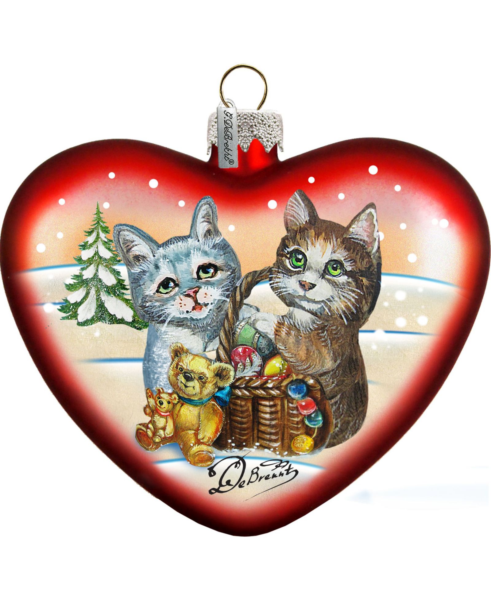 Стеклянное украшение G.DeBrekht Winter Fun Hart
