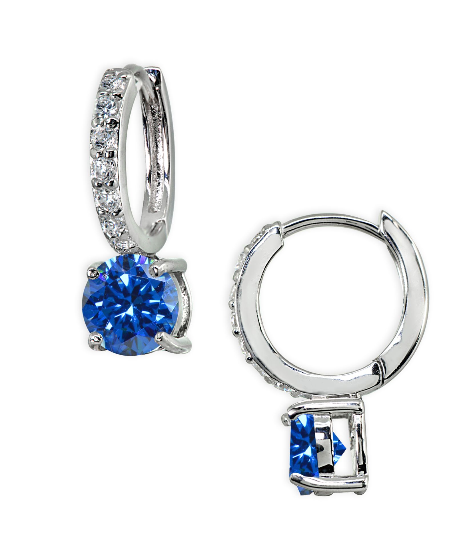 Серьги-кольца Giani Bernini Colored Cubic Zirconia Huggie Hoop в Sterling Silver или 18k Gold over Silver