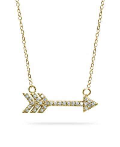 Подвеска-стрела из циркония с напылением 18k Gold на стерлинговом серебре