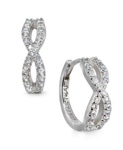 Серьги-кольцо Cubic Zirconia Infinity Huggie из Sterling Silver