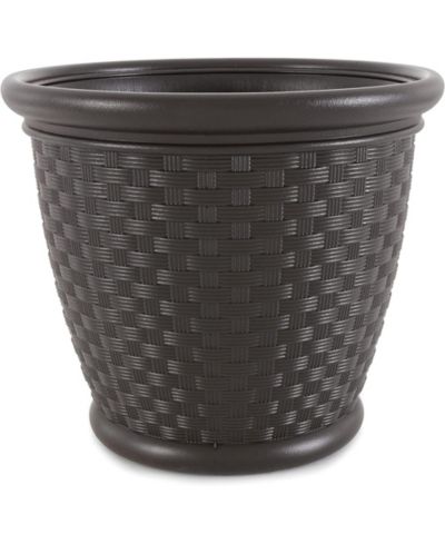 Suncast Sonora декоративный садовый вазон из смолы Wicker, 18 дюймов
