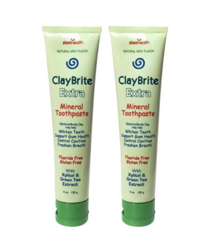 Zion Health Набор зубной пасты Claybrite Extra 2 Pack 8oz