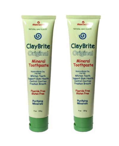 Набор зубной пасты Zion Health Claybrite для здоровья десен, 2 шт., 8oz