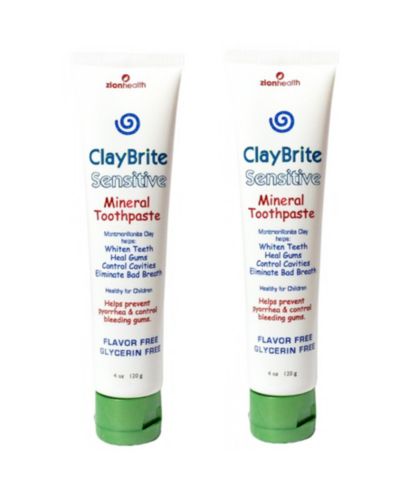 Зубная паста Zion Health Claybrite Sensitive, набор 2 шт., 8oz
