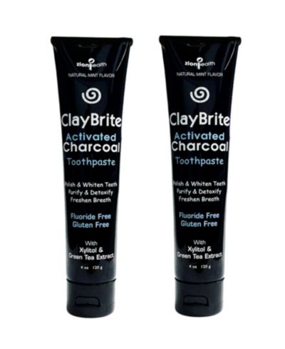 Набор зубной пасты Zion Health Claybrite Activated Charcoal, 2 Pack, 8oz