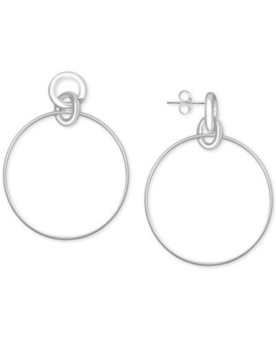 Серьги-подвески Essentials Circle Link, серебристое напыление