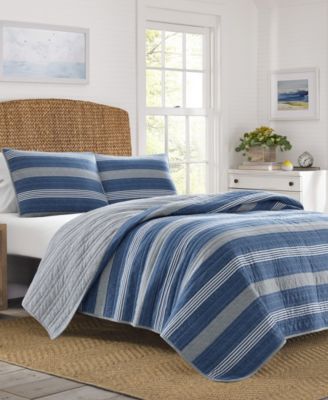 Nautica Saltmarsh Cotton Reversible 3-Pc. Quilt Set, King