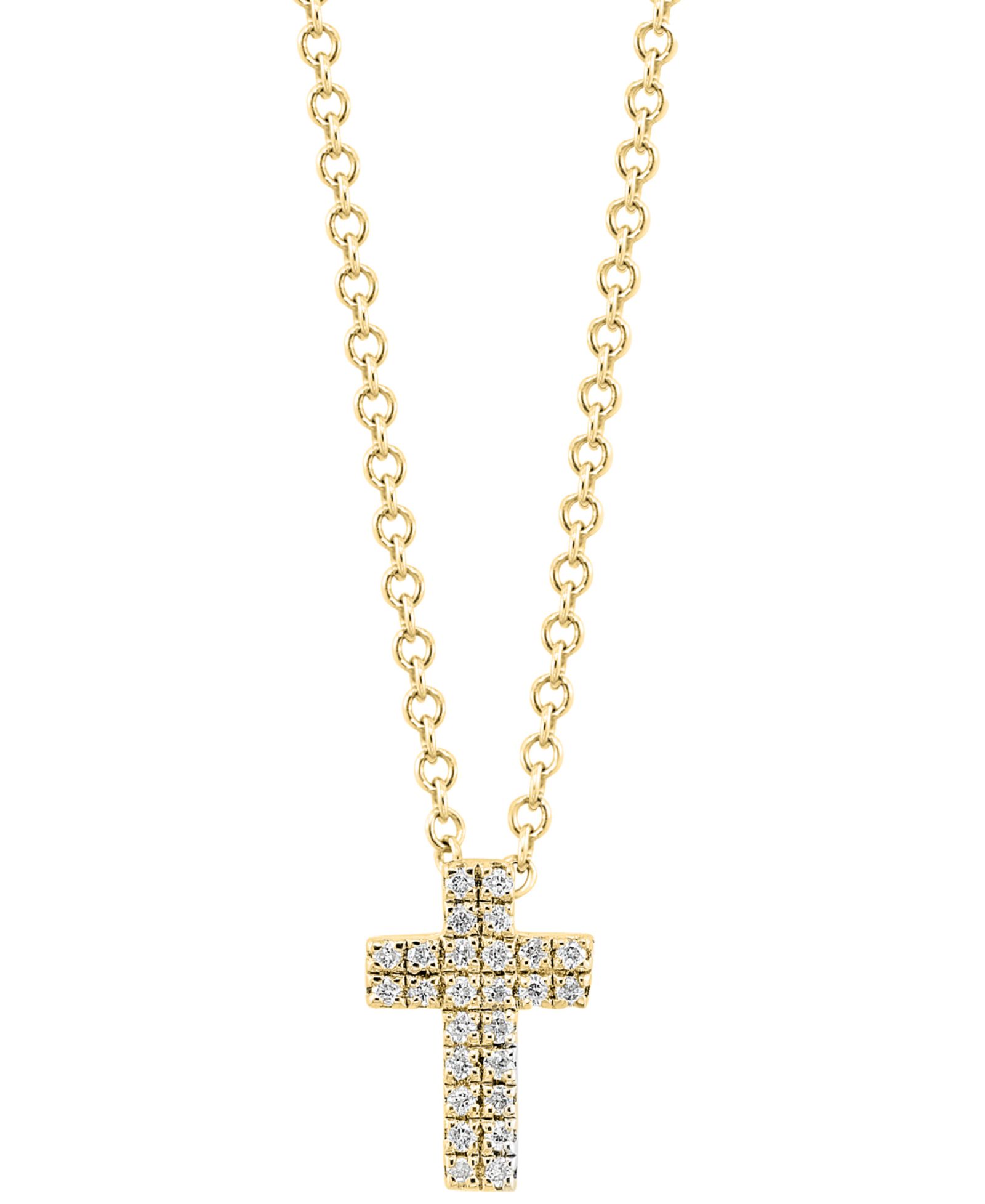 Подвеска EFFY® Diamond Pavé Cross 18" из стерлингового серебра или позолоченного стерлингового серебра