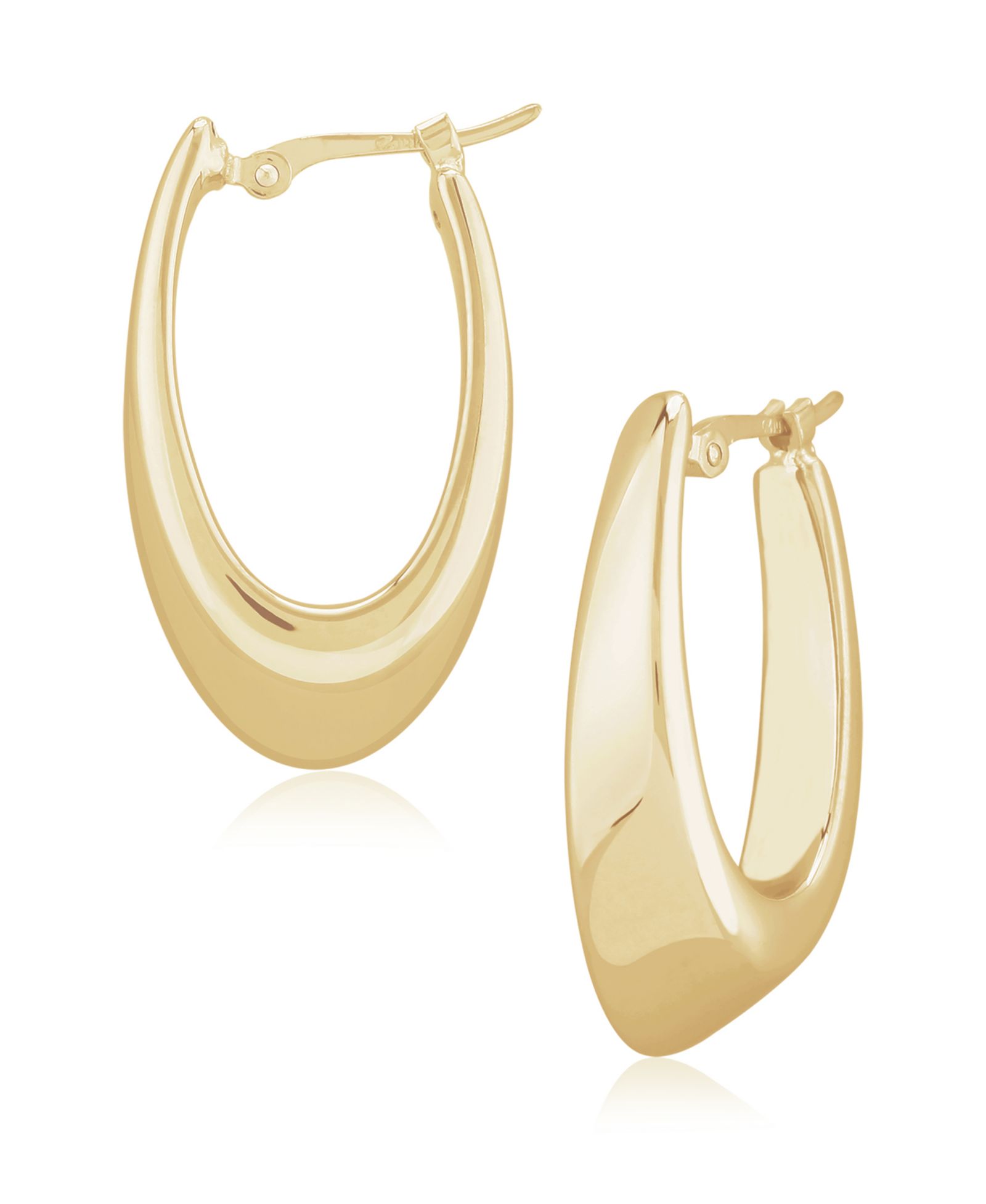 Polished Visor Earrings in 14k Yellow, White, or Rose Gold