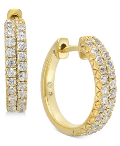 Серьги-кольца с бриллиантами (1/2 ct. t.w.) в 14k Gold 0.53"