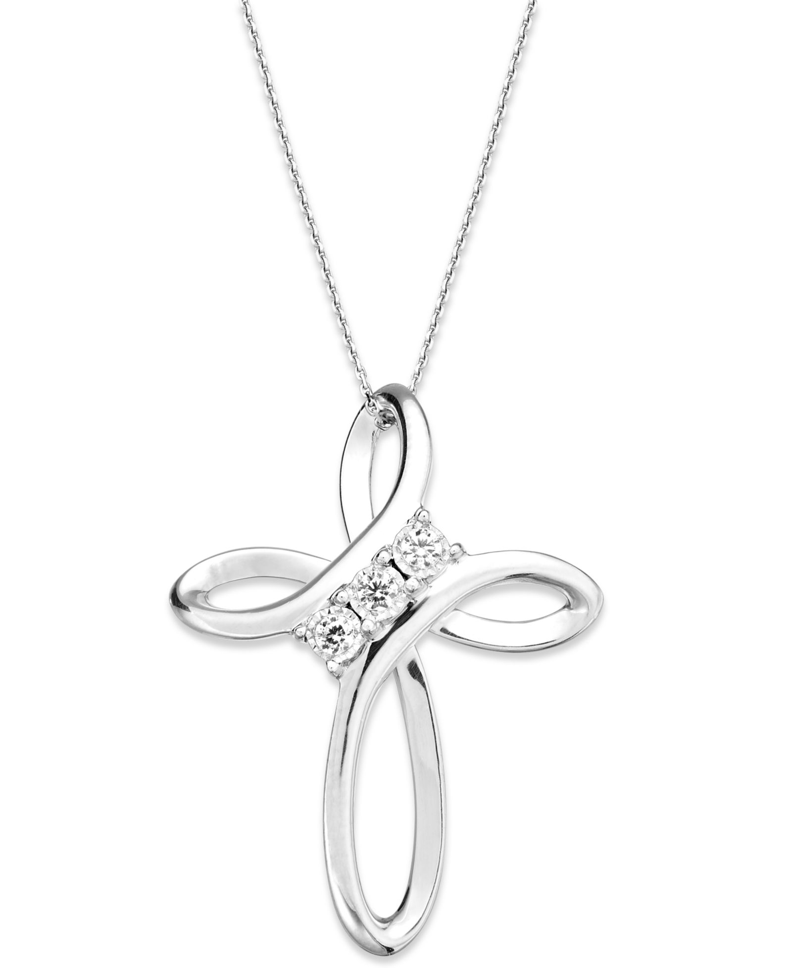 TruMiracle кулон Diamond Cross из стерлингового серебра