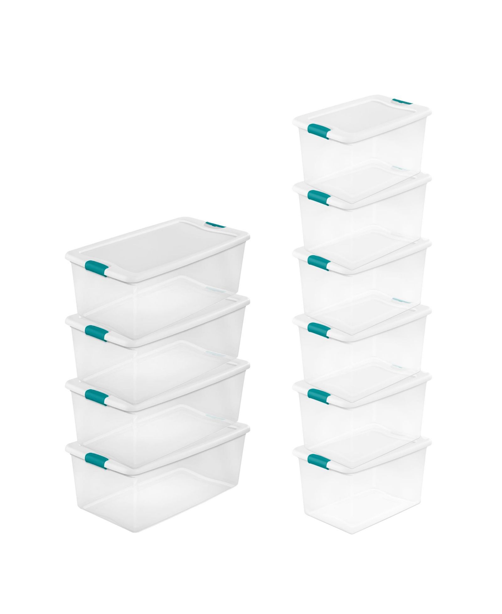 Sterilite 106 Quart Plastic Storage Container (4 Pack) and 64 Quart Box (6 Pack)