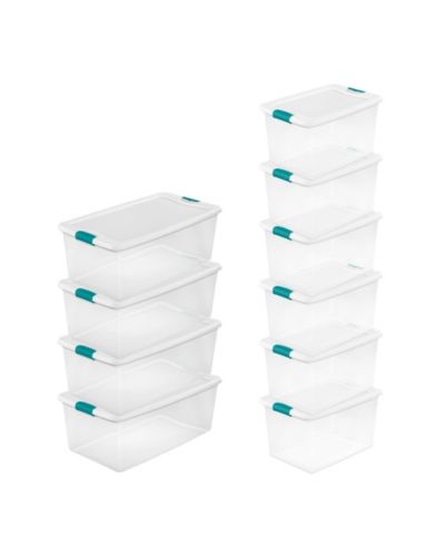 Набор пластиковых контейнеров для хранения Sterilite 106 Quart (4 шт.) и 64 Quart (6 шт.)