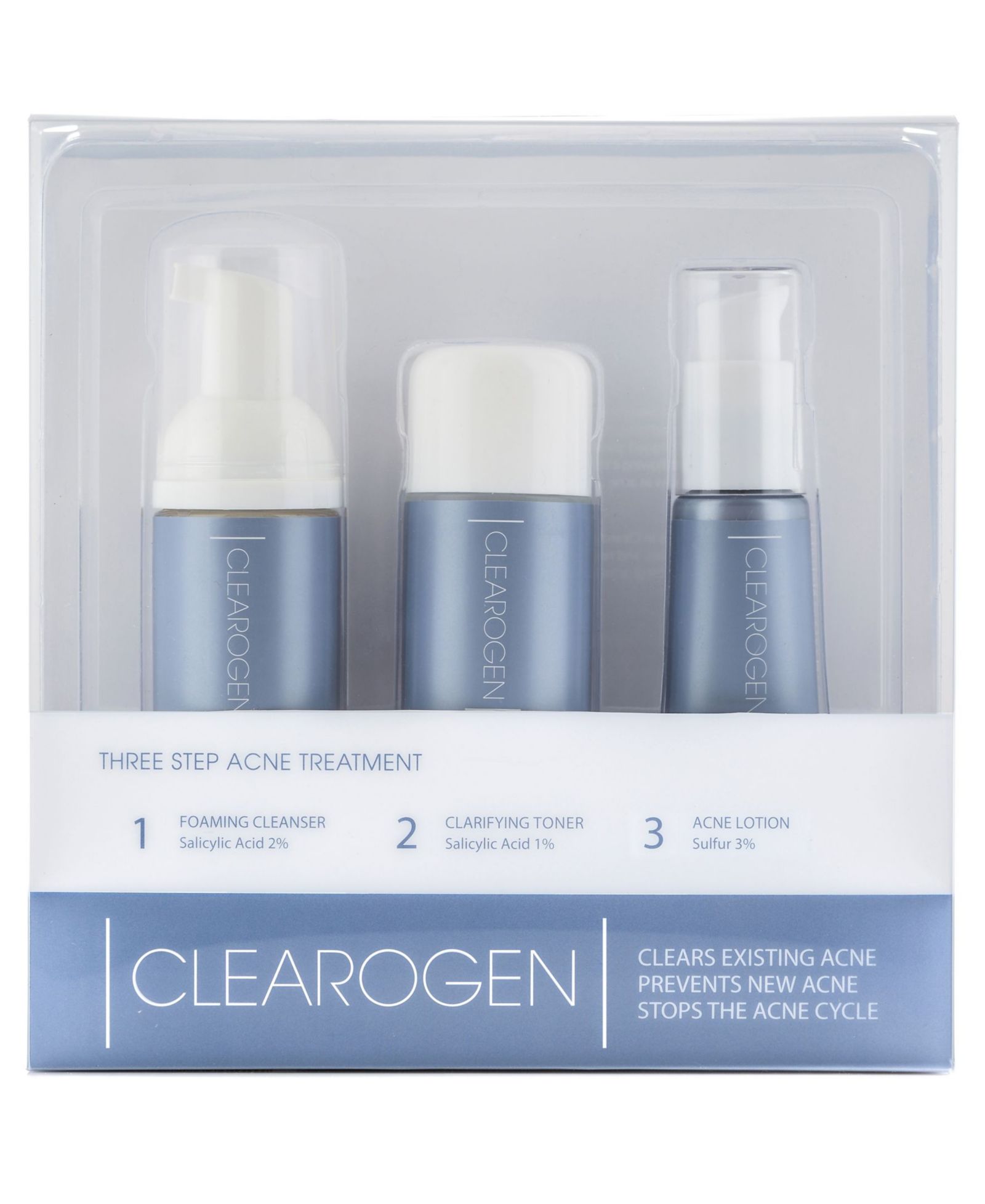 Clearogen набор для лечения акне для чувствительной кожи с серой, 1 месяц