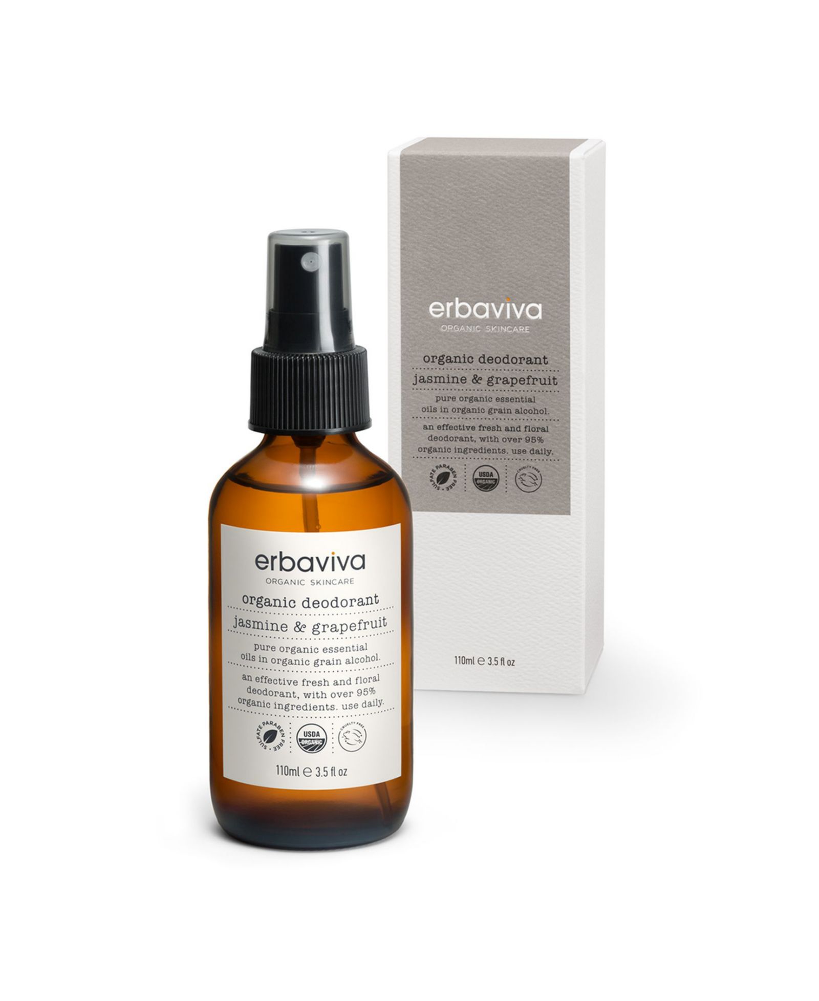 Дезодорант Erbaviva Jasmine Grapefruit, 3.5 oz.
