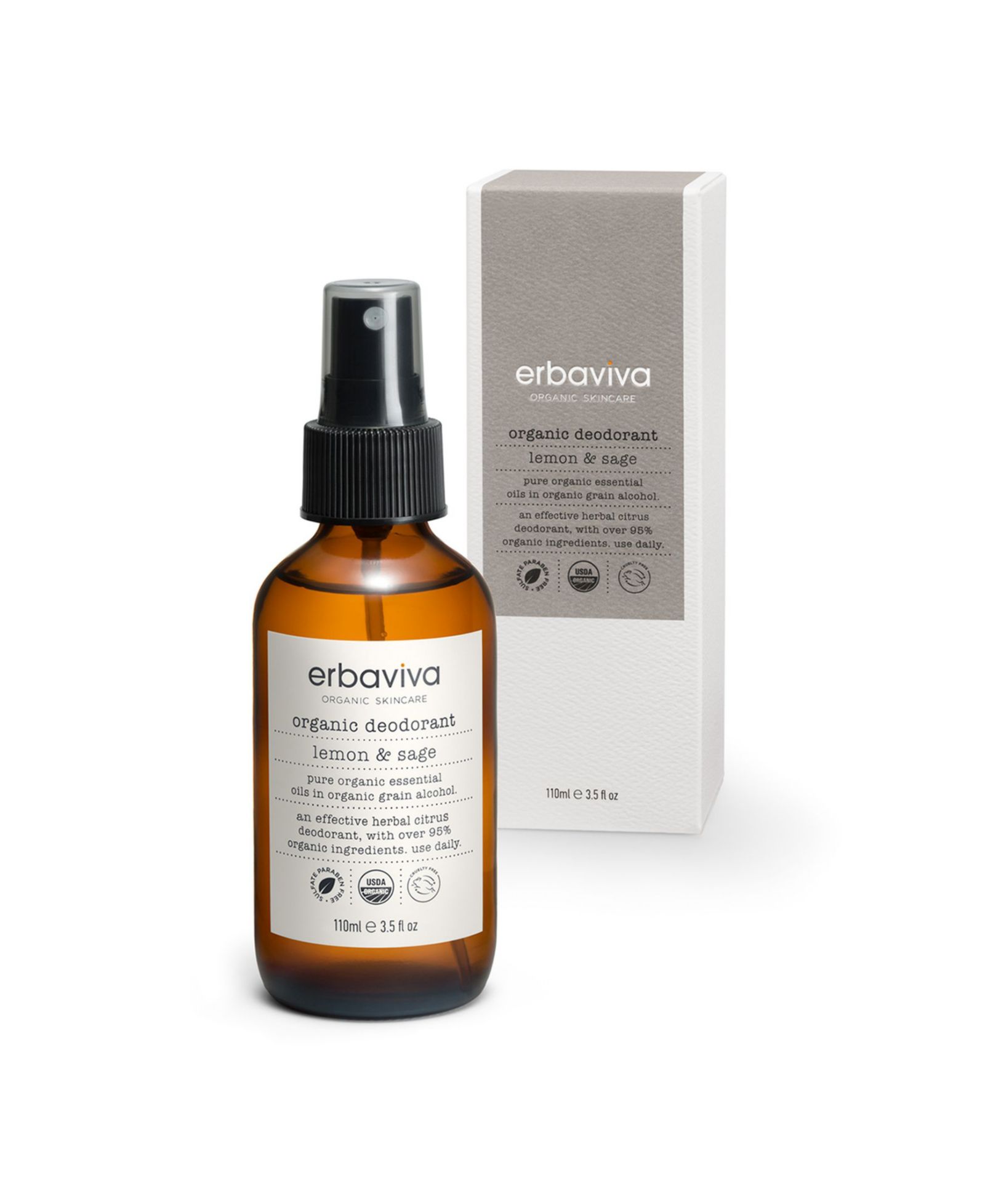 Дезодорант Erbaviva Lemon Sage, 3.5 oz.