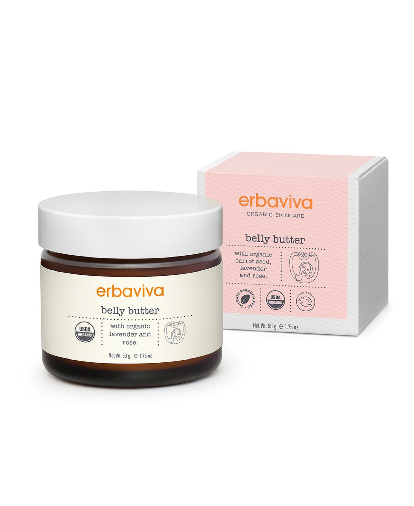 Масло для живота Erbaviva, 1.75 oz.