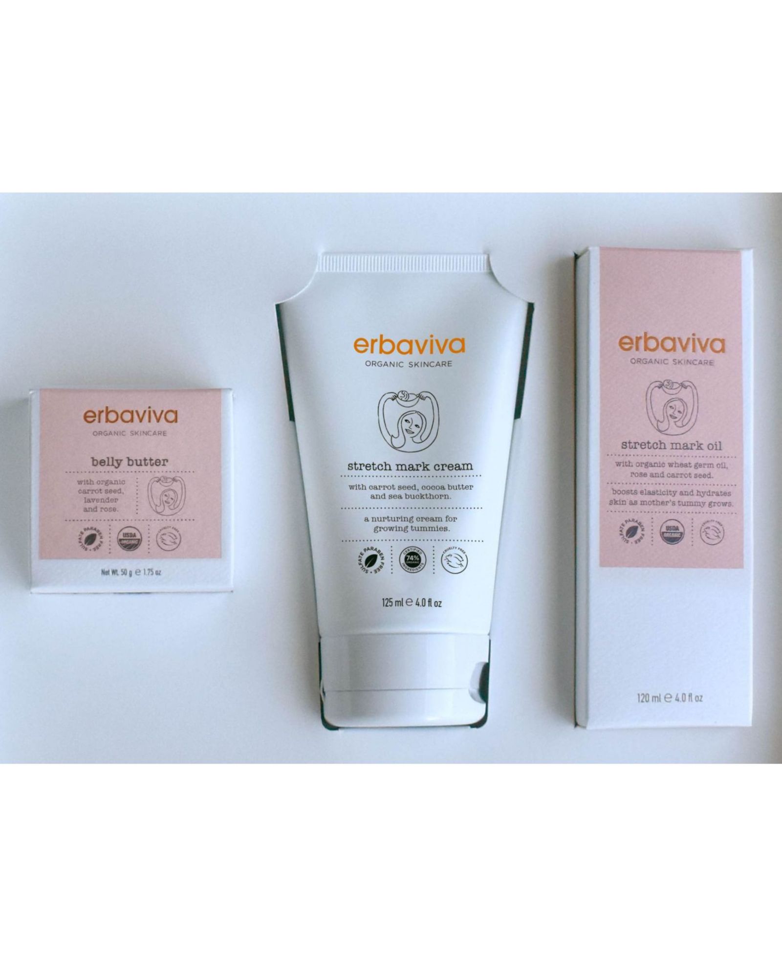 Трио средств от растяжек Erbaviva, 9.75 oz.
