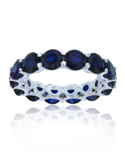 Кольцо Eternity Band из голубого шпинеля в серебре с родиевым покрытием