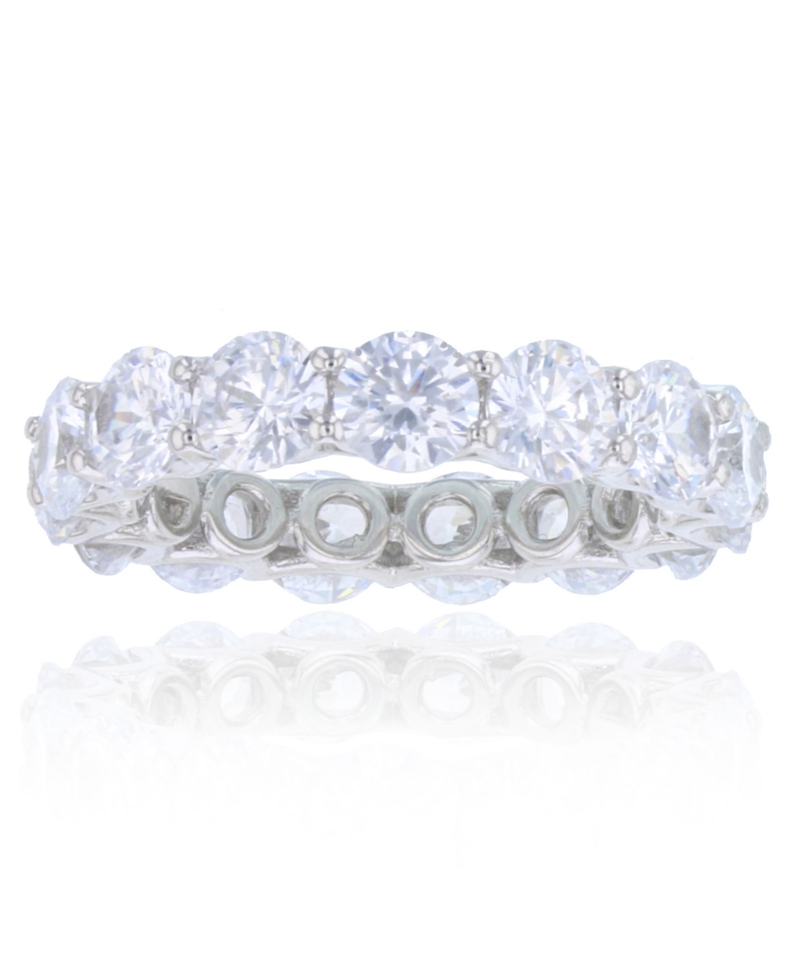 Кольцо Eternity Band White Cubic Zirconia Rhodium Plated Sterling Silver