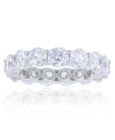 Кольцо Eternity Band White Cubic Zirconia Rhodium Plated Sterling Silver
