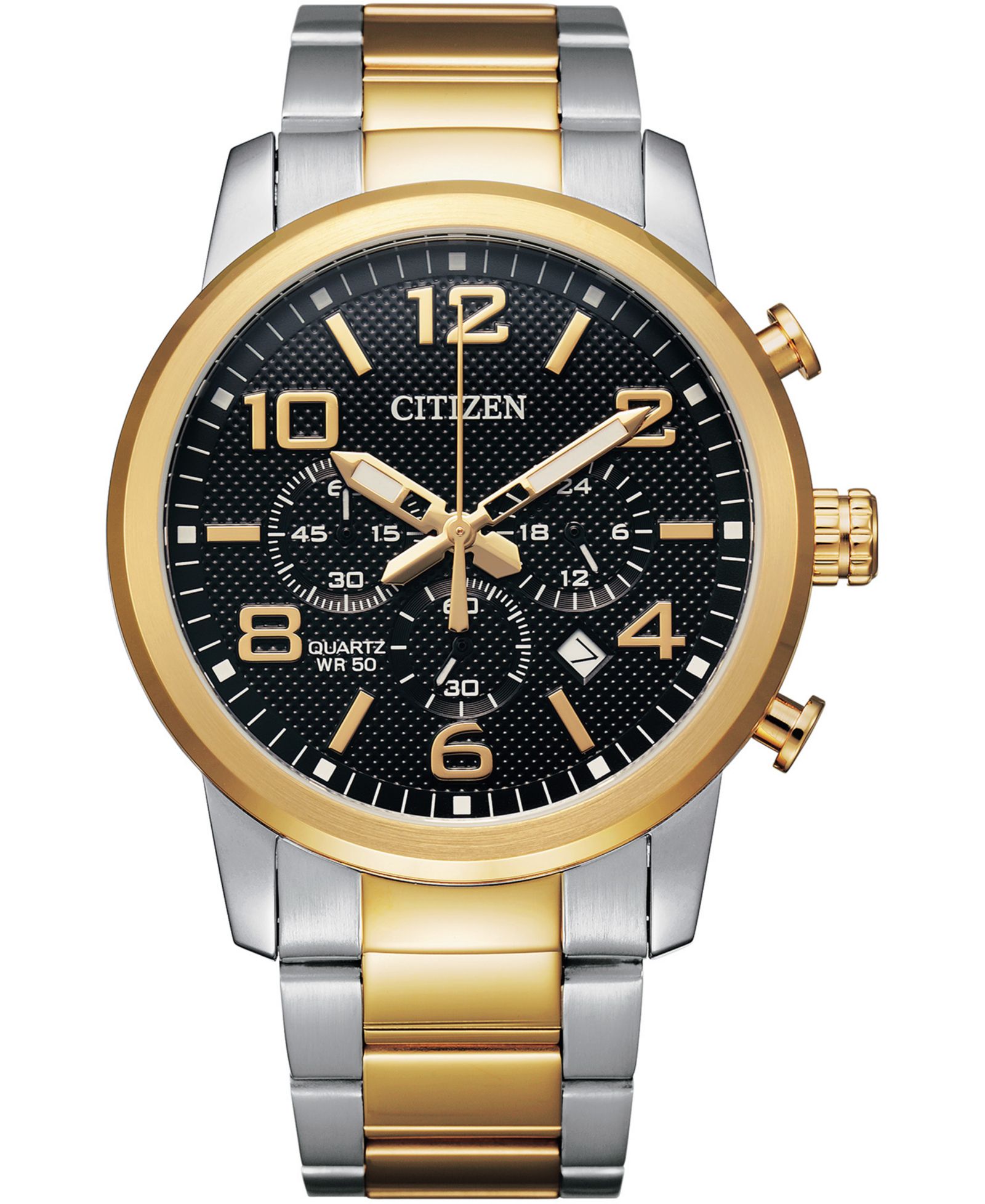 Мужские кварцевые часы Citizen Chronograph Two-Tone Stainless Steel, 42mm