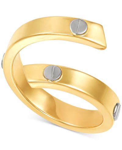 Italian Gold Кольцо Statement с заклепками из 10k золота и белого золота